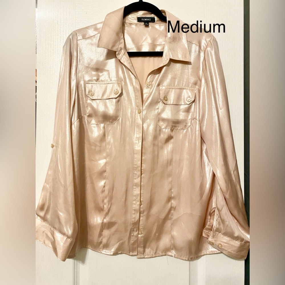 Elegant Cream Satin Blouse